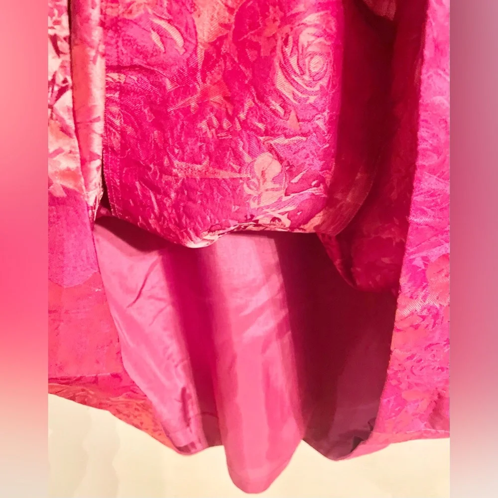 Carmen Marc Valvo Gorgeous Floral Jacquard A-Line Cocktail Dress Size 12 - EUC - Picture 9 of 13